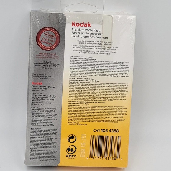 Kodak 4"×6" Gloss Premium Photo Paper 100 Sheets Instant Dry The Universal Paper - Picture 2 of 5